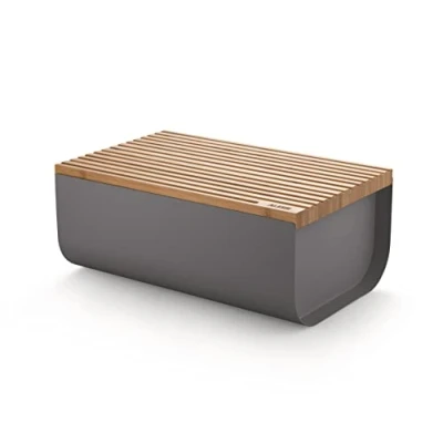 Immagine di Alessi Bread Bin with Chopping Board Mattina Dark Grey BG03 DG by Big Game