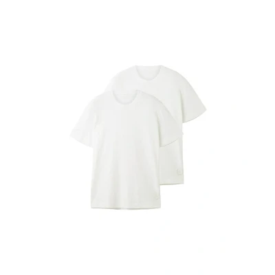 Immagine di TOM Tailor MIT V Ausschnitt IM Doppelpack Tshirt basic, Uomo, Taglia: Small, White