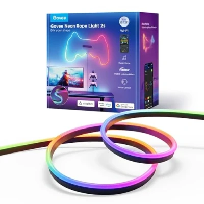 Immagine di Govee Neon Strip Light 4 Meter black Matter ready H61D4C11 Kit base striscia LED 100 V, 230 24 V m RGB 1 pz.