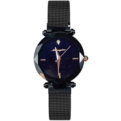 Immagine di RORIOS Donna Orologi Analogico Quarzo Orologio Cielo Stellato Dial con Cinturino in Acciaio Inossidabile Elegante da Polso per