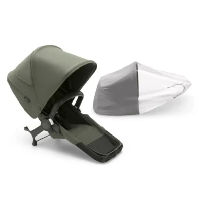 Immagine di Bugaboo Donkey 5 Duo, Set di Conversione Completo, Affiancato, Design Migliorato, Seduta Reversibile, Guida a una Mano e Archiviazione Espandibile, Forest Green