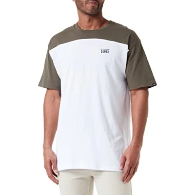 Immagine di Vans Script Crew Block SS T Shirt, Foglia D&#039;uva Bianca, XS Uomo