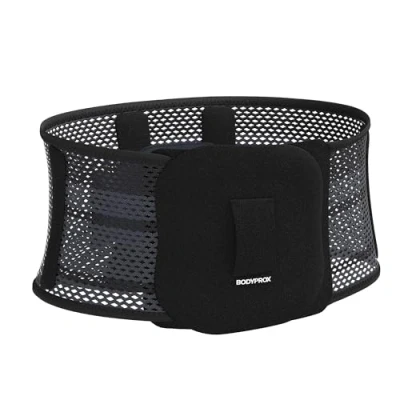 Immagine di Bodyprox Tutore Regolabile Schiena con Protezione Lombare Superiore, Tessuto che Traspira e Comprime, Perfetto per Sport Uso Quotidiano, Unisex (L)