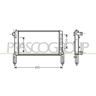 Immagine di PRASCO FT908R004 Radiatore motore Alluminio 578 322 23 Alette di raffreddamento montate meccanicamente FIAT: Doblo I Cargo, Station Wagon