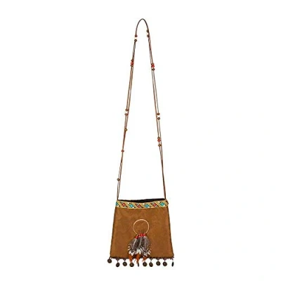 Immagine di Boland 44144 Borsetta indiana, dimensioni circa 21 cm, borsa a tracolla, squaw, marrone, carnevale, halloween, festa tema, travestimento