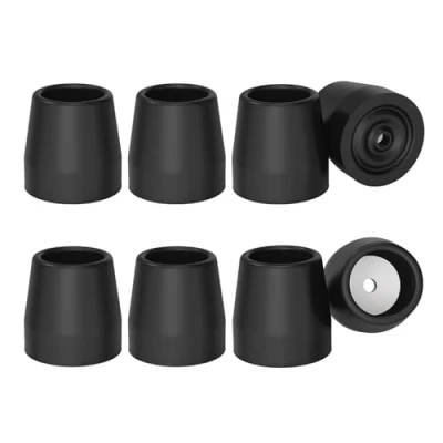 Immagine di supregear Walker Tips, 8 Pezzi 25 mm Heavy Duty Gomma Commode Consigli di Sostituzione per Camminatori, Commodes, Doccia Sedie, Camminare Bastoni, Accessorio Strumento Gratis