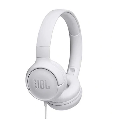 Immagine di JBL Tune 500 Cuffie Sovraurali, Cuffia On Ear con Microfono e Comando Remoto ad 1 Pulsante, bluetooth, cablato, elimina i rumori, Leggere Pieghevoli, Da Viaggio, Bianco