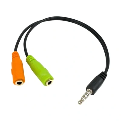 Immagine di OcioDual Cavo Y Splitter Adattatore con Prese Separati Cuffie e Microfono Aux Mini Jack 3,5mm 1M 2F per PC Laptop Smartphones