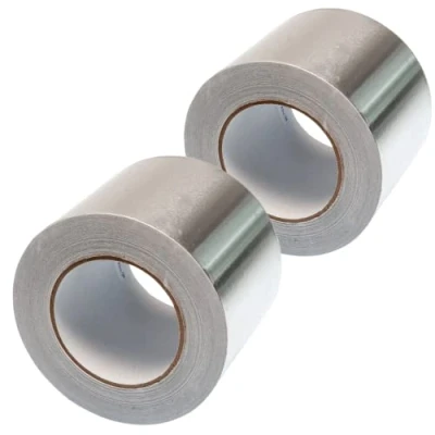 Immagine di Gocableties Nastro adesivo ampio in alluminio 100 mm x 50 m Resistente ad acqua e calore Per sigillare, riparare ed isolare 2 rotoli