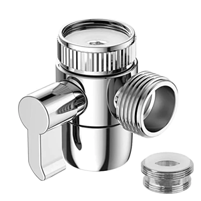 Immagine di Deviatore Rubinetto 3 Vie Valvola Doccia Ottone Deviatori Lavandino Cromo Lucido Lavello Splitter per Della Cucina o del Bagno