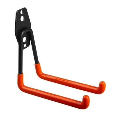 Immagine di Maclean 1x gancio per garage, Supporto da parete garage Portagomme, attrezzi, scala, bicicletta a muro organizzazione, doppio (1, Carico max. 50kg) MC 443