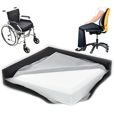 Immagine di OrtoPrime Cuscino Antidecubito Viscoelastico + HR Memory Foam Ciambella Ortopedico Sanitaria per sedia a rotelle poltrona e ufficio Protezione comfort