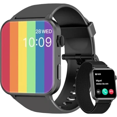 Immagine di Blackview Smartwatch Donna Uomo, Effettua e Risposta Chiamate,1,85&#039; Orologio Intelligente Fitness con Monitoraggio del Sonno/SpO2/Frequenza Cardiaca, Contapassi per Android iOS