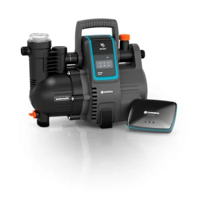 Immagine di Kit Gardena Smart Pressure Pump: Pompa a Pressione Elettrica Comandabile da App, Incluso Gateway, 5000 L/H Protezione Sovraccarico (19106 20)
