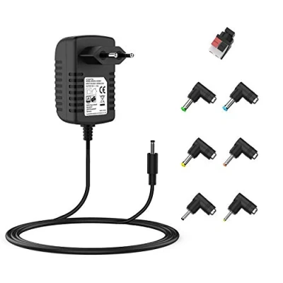 Immagine di NEUE DAWN Caricatore Universale 12V 2A per CHUWI GemiBook HeroBook LarkBook, Hard Disk Esterno, Modem Router, CCTV Telecamera,Ventola,Tastiera,Striscia LED, Trasformatore con 7 Connettori