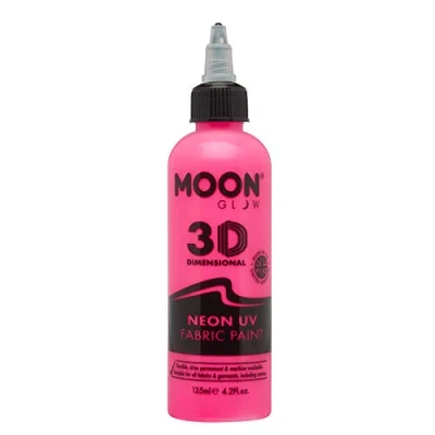 Immagine di Moon Glow Vernice per Tessuti Neon UV 3D Vestiti, Magliette, Borse, Scarpe e Tela, Rosa Intenso, 125 ml (Confezione da 1)