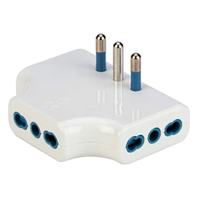 Immagine di POLY POOL PP2353X Adattatore Presa Tripla Salvaspazio Grande Multipla Spaziozero, Una Spina 16A 2P+T, Tre Prese 10A/16A Ideale Per Spazi Stretti Distanza muro 20mm