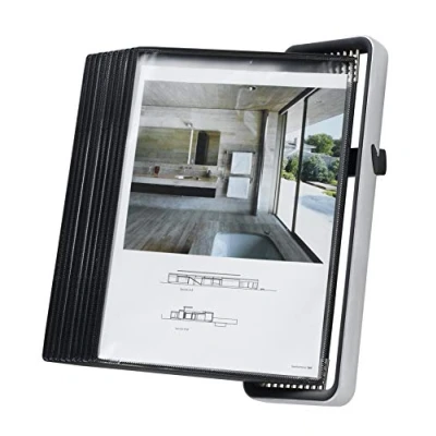 Immagine di Tarifold ES 714517 Espositore da parete A4 per cataloghi VEO con 10 buste in PVC, colore: Nero