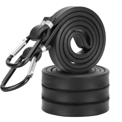 Immagine di Belle Vous 4 Cinghie di Fissaggio Elastici con Ganci a Moschettone Corde Elastiche Gancio Corda Elastica Cinghia Portapacchi Cavi Moschettoni per Teloni Nero