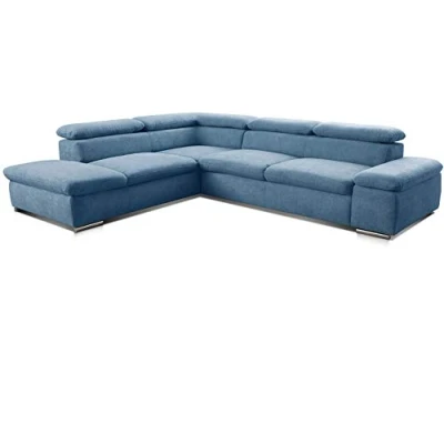 Immagine di Cavadore 5900984024717 Alkatraz Divano angolare Imbottito, Tessuto (90% Poliestere, 10% PA), Blu Chiaro, Ottomane Links