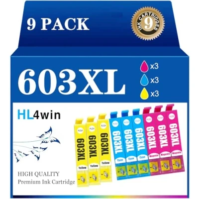 Immagine di HL4win 603XL Cartucce d&#039;inchiostro Compatibili con Epson 603 XL per Expression Home XP 2100 2150 3100 4100 4150, Workforce WF 2810 2820 2830 2835 stampante