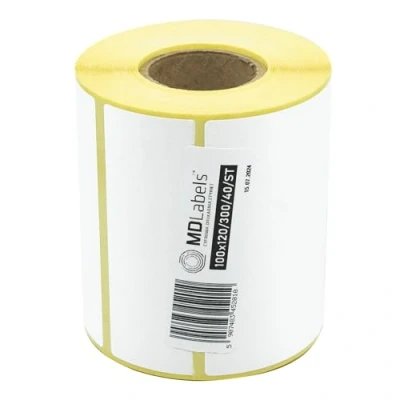 Immagine di MDlabels Etichette termiche bianche su rotolo (dimensioni etichetta: 100 x 120 mm)