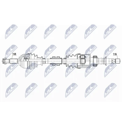 Immagine di NTY NPW NS 102 Albero motore / Semiasse Assale anteriore Dx 926 Cambio manuale NISSAN: Note II Hatchback