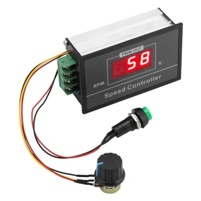 Immagine di Jadeshay Regolatore di Tensione,DC 6 60V 12V 36V 48V 30A Velocità del Motore Regolabile Digitale Controllo PWM con Interruttore,Potenziometro e Display LCD
