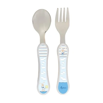Immagine di Sigikid Bambini Mädchen und Jungen Set di Posate forchetta e Cucchiaio, Consigliato Fin dalla Nascita, Colore Verde, 25082
