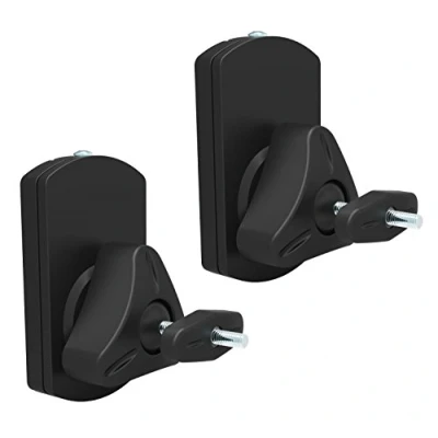 Immagine di RICOO Supporti Universali per Casse, LH038 B altoparlanti da Parete, a muro casse acustiche, Orientabile e Inclinabile, 110x65x91mm, Set di 2, Nero