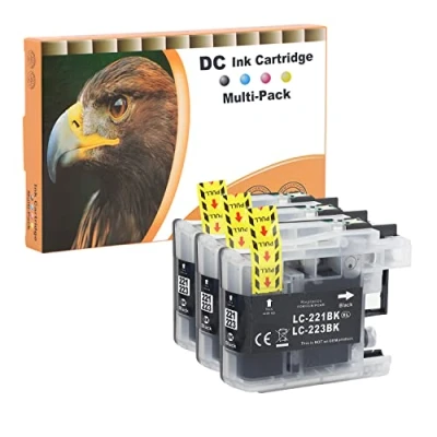 Immagine di D&amp;C 3x Nero Cartucce d&#039;inchiostro Compatibili per Brother LC223XL MFC J5625DW DCP J4120DW J5320DW J4420DW J4620DW J480DW J562DW J5620DW J5720DW J680DW