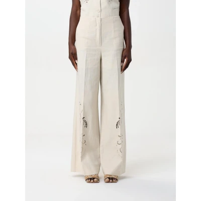 Immagine di Pantalone Twinset in misto lino con ricami
