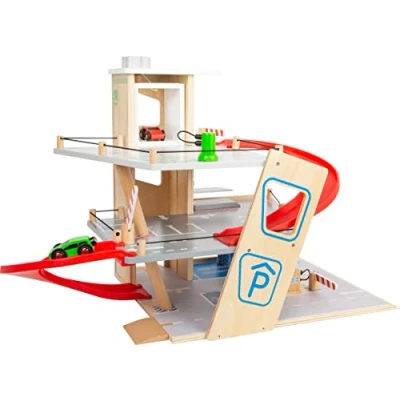 Immagine di small foot Autosilo Premium, su tre piani con rampa, incl. 2 auto, parcheggio in legno per bambini, 11676