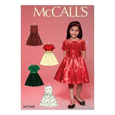 Immagine di McCall&#039;s Patterns 7648 CCE Cartamodello per Abiti da Bambina, Multicolore, 17 x 0,5 0,07 cm