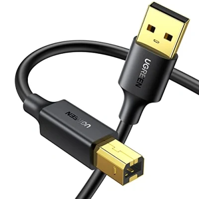 Immagine di UGREEN Cavo Stampante USB 2.0 Tipo A Maschio B Compatibile con HP Epson Brother Canon Lexmark, Scanner, Fax (1.5m)