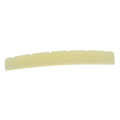 Immagine di Kaish curvo 42 mm non sbiancato pura Bone dado chitarra osso scanalato per Strat/tele x 3.2
