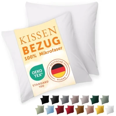 Immagine di Blumtal Federe Cuscini Divano 40 x cm Set di Copricuscini per Divani in Microfibra a 2 Pezzi con Chiusura Zip, certificati Oeko Tex, extra morbidi e lavabili Bianco