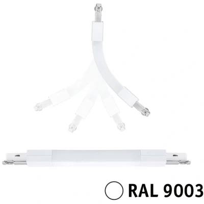 Immagine di Paulmann 95650 Componente per sistema su binario ad alta tensione Connettore flessibile Bianco