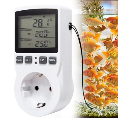 Immagine di Presa Termostato Regolatore Termostato: 230v Con Sonda, Digitale Interruttore Timer, Per Serra, Acquario Riscaldamento Raffreddamento