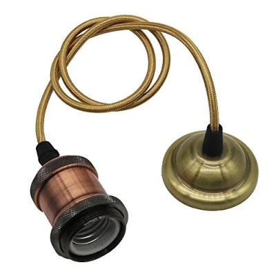 Immagine di E27 Edison Lampada da soffitto a sospensione Portalampada Rame Vintage Retro Antique con cavo 1 metri (Rame rosso)