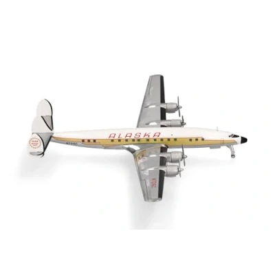 Immagine di herpa Modellino aereo Alaska Airlines Lockheed L 1649A Starliner, miniatura in scala 1:200, pezzo da collezione, modello senza supporto, metallo