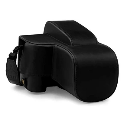 Immagine di Megagear Custodia In Finta Pelle Compatibile Con Nikon Coolpix P950 Nero