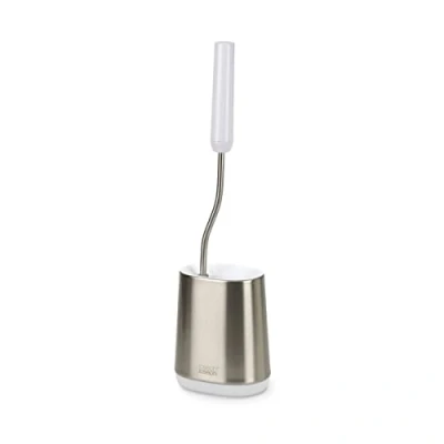 Immagine di Joseph Flex Lite Portascopino Igienico Sottile Bagno Spazzola WC, Spazzolone resistente, testa Flessibile, Setole Antigoccia, Anti Intasamento, Acciaio Inox, Piccolo
