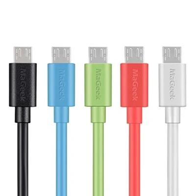 Immagine di MaGeek (Confezione da 5 1,0m Premium Micro USB cavo ad alta velocità 2.0 di sincronizzazione e ricarica per Samsung, HTC, Sony, Motorola, LG, Google, Nokia More (5 Colori)