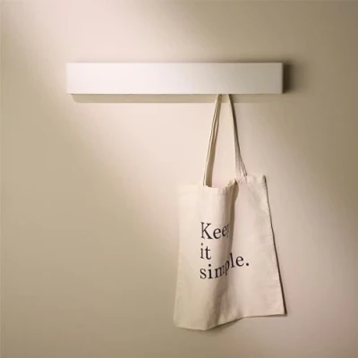 Immagine di design Amburgo Appendiabiti da parete I Attaccapanni muro ingresso Accessori d&#039;ingresso Appendi abiti per con ganci nascosti in metallo Bianco 57 cm