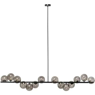 Immagine di Kare Design lampada a sospensione Scala Balls, nero, 14 plafoni di vetro colorato vetro, sala da pranzo/corridoio/soggiorno, stile moderno, 155x138x28cm (L/A/P), lampadine non incluse