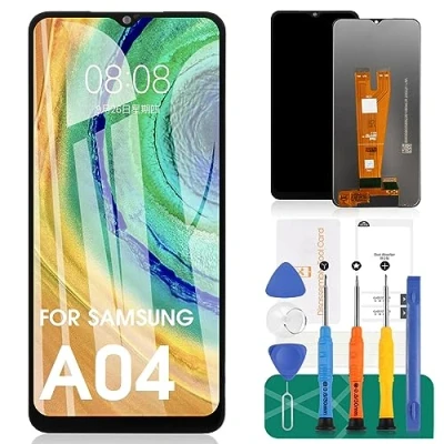 Immagine di Ricambio per Samsung Galaxy A04 LCD Digitizer SM A045F A045F/DS Display Touch Screen Full Assembly parti di riparazione in nero (senza cornice)