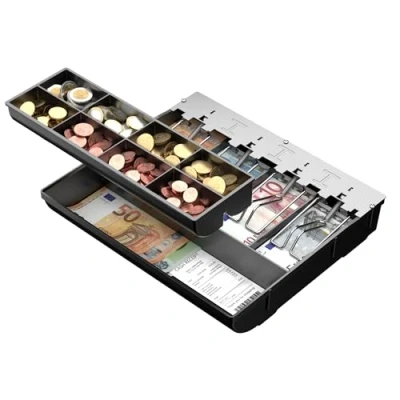 Immagine di POS VALLEY Cassetto Porta Contanti, Vassoio Piccolo Monete e Banconote per Registratore di Cassa Cassa, 27x30.5x6