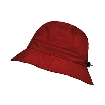 Immagine di Toutacoo, Bob, Cappello da Pioggia in Nylon, Facilmente Pieghevole nella Tasca Integrata, (02 Rosso/Pioggia)
