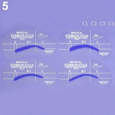 Immagine di 4 Stili Grooming Stencil Kit Sopracciglio Shaping Modelli DIY Bellezza